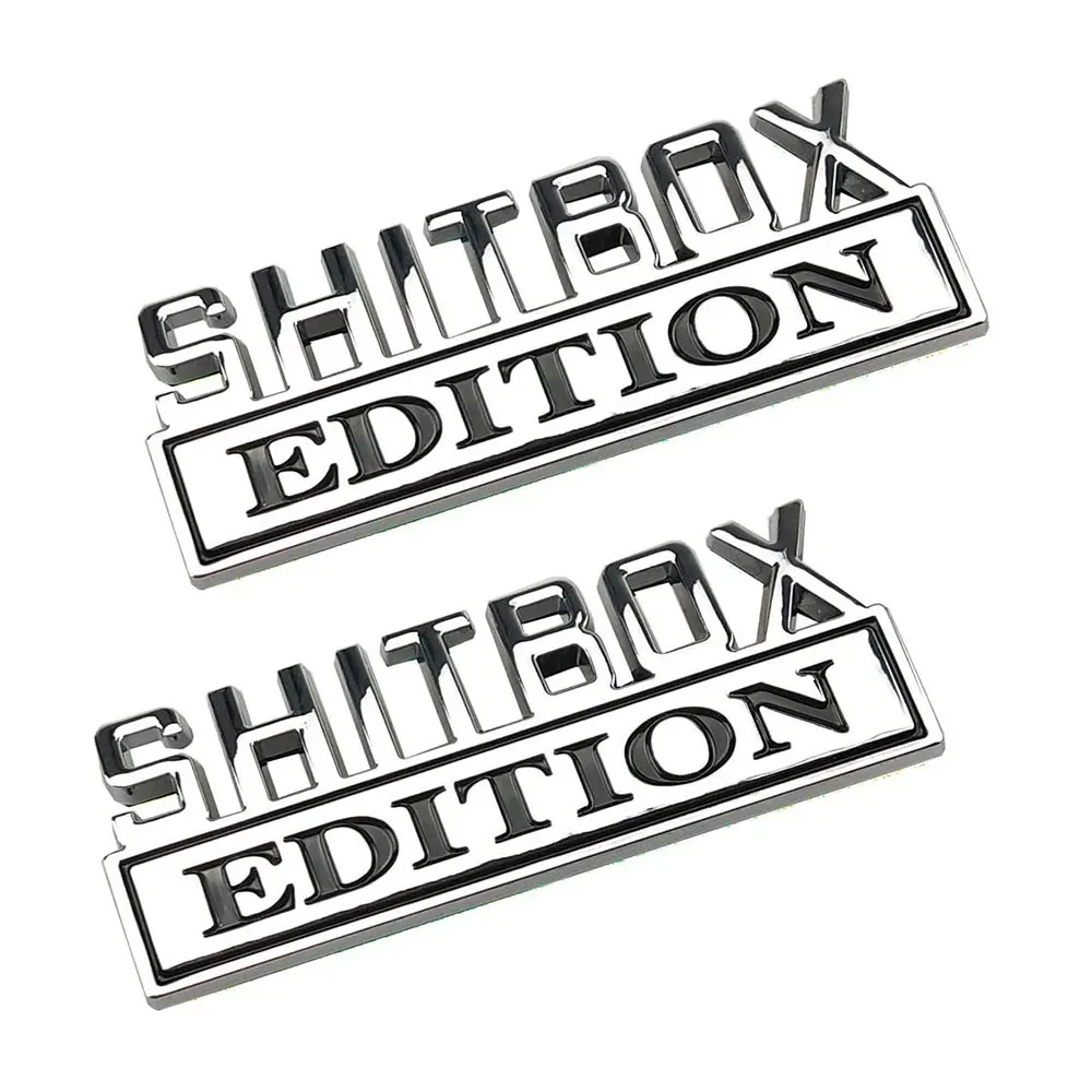 

3D Car Sticker SHITBOX Edition Badge Emblem Front Hood Grille for BMW Audi Toyota Seat Ford VW Nissan Mazda Skoda Honda Opel