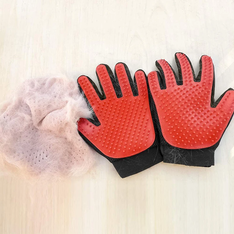 

Dog Brush Animal Bathing Hair Removal Gloves Dog Comb Pet Dog Cat Grooming Cleaning Brush Gloves Back Massage Rabbit Grooming