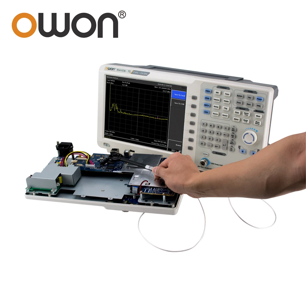 Цифровой настольный спектроанализатор OWON XSA1015TG с ЖК-дисплеем 10,4 дюйма, частотой от 9 кГц до 1,5 ГГц и трекинг-генератором 160 дБм.