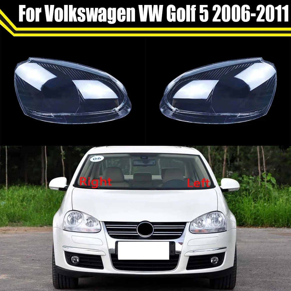 

Auto Head Lamp Light Case For Volkswagen VW Golf 5 2006-2011 Car Headlight Cover Lampshade Glass Lampcover Caps Headlamp Shell