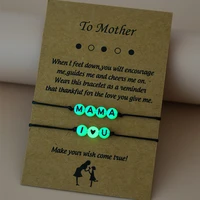 charmsmic mothers day mama i love you wish card bracelets night luminous acrylic anti allergy mom birthday gifts