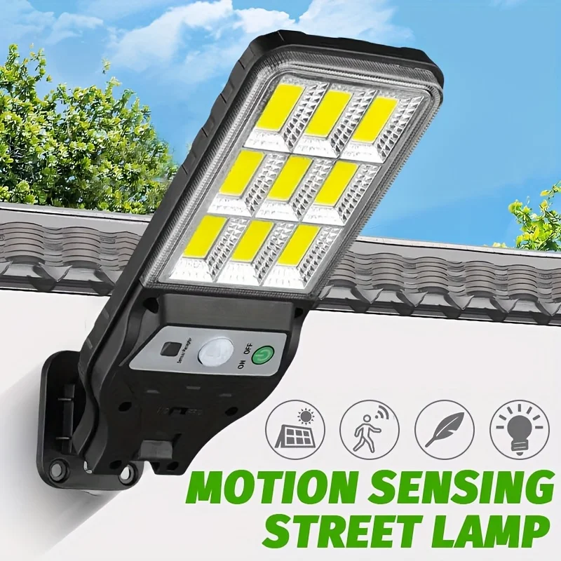 Outdoor Solar Wall Led Light with Human Body Motion Sensor 3 Modes Garden Terrace Garage Courtyard Waterproof Street Lighting