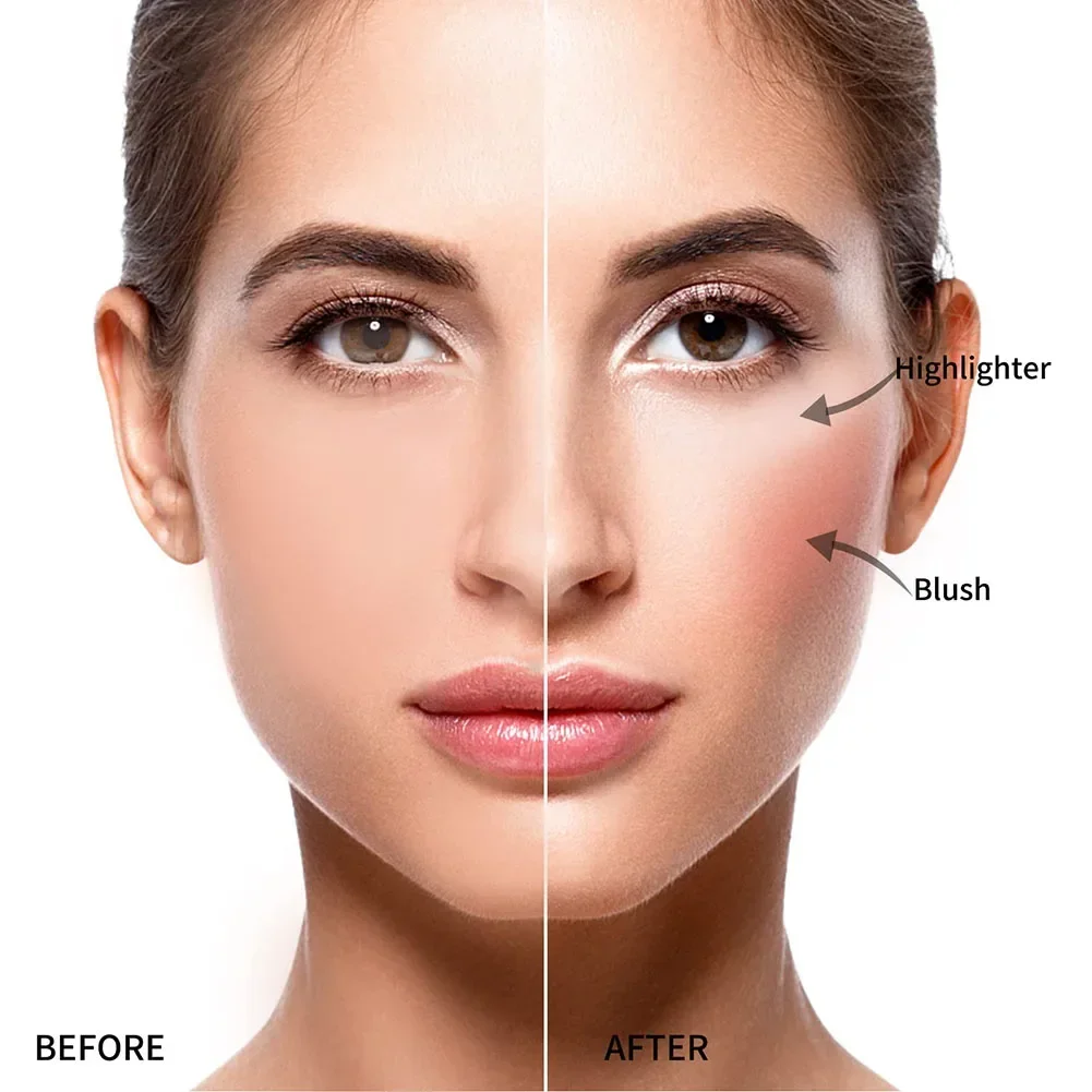 z różem i rozświetlaczem 3 w 1 paleta prasowanego proszku do makijażu Shimmer Bronzer pomarańczowo-różowy matowy róż policzków Glow Face