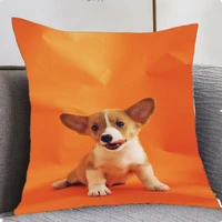 dog print cushion case kids white square polyester pillow cover home decorative coffee sofa chair throw pillows