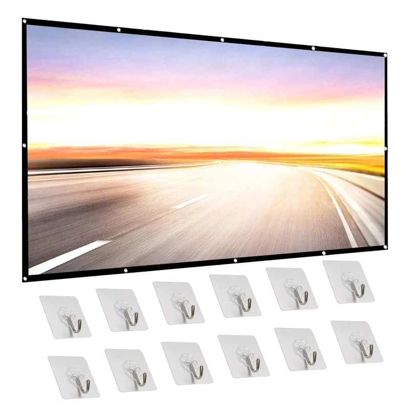 

Projection Movies Screen for Home Theater Projector Screen 150in 16:9 Foldable Portable Support Double Sided New Dropship