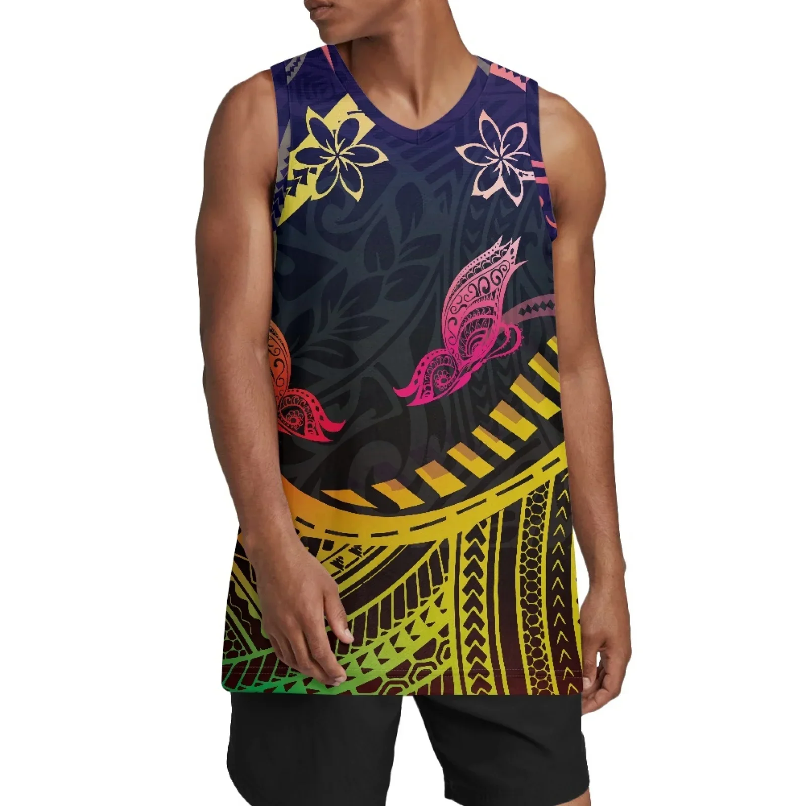 Полинезийский Племенной понпей тотем тату-принты мужской костюм на Хэллоуин