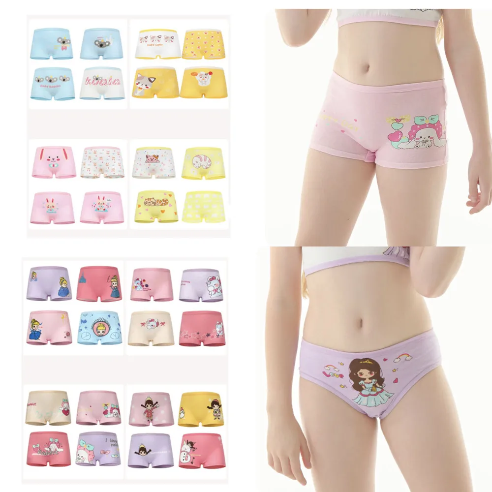 

10 Pieces/lot Children's Girls Panties Cotton Soft Pretty Cartoon Child Underwear for Girls Kids Boxer Panties Breathable