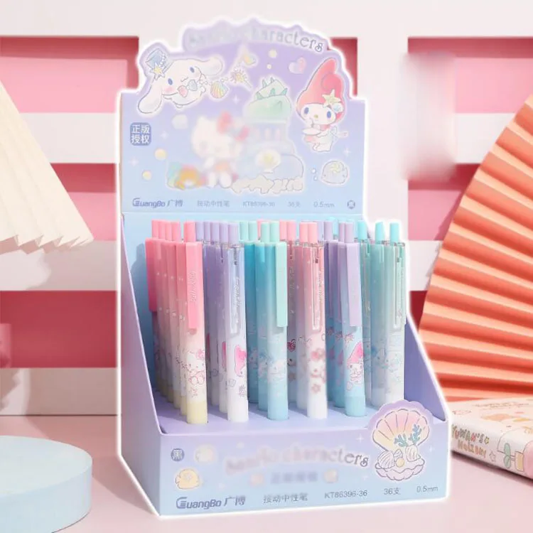 

36 pcs/lot Kawaii Dog Cat Press Gel Pen Cute 0.5mm Black Ink Signature Pens Stationery Gift Office School Supply wholesale