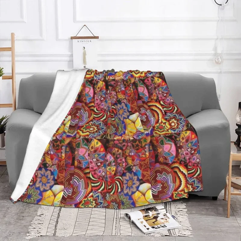 

Ethiopian Painting Art Blanket Fleece Decoration Multi-Function Ultra-Soft Throw Blankets For Bed Couch Bedspreads