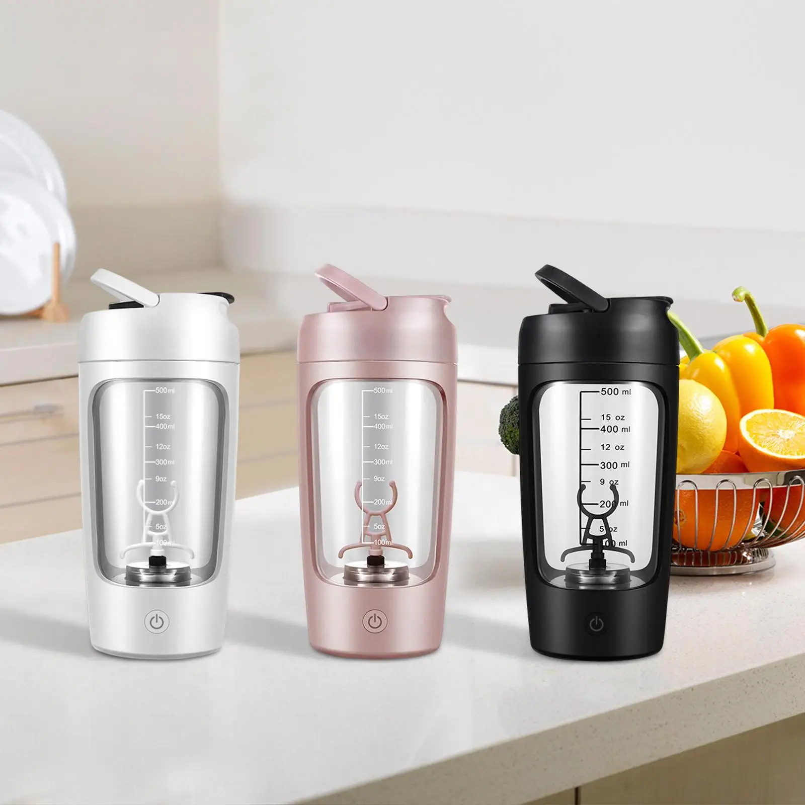 

650ml Protein Shaker Cups with Powder Storage Container Mixer Mixing Cup Gym Sport Water Bottles USB Electric Shaker Bottles