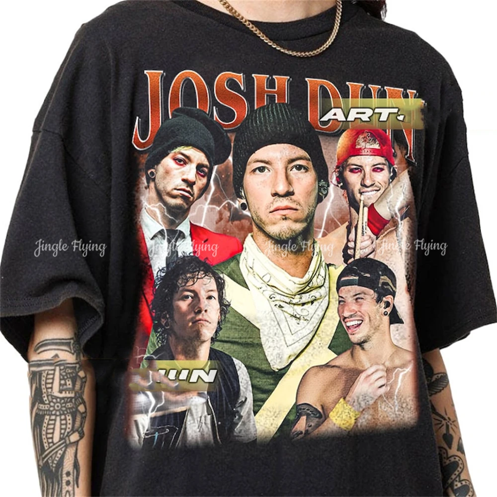 Футболка из чистого хлопка унисекс с винтажным дизайном Josh Dun