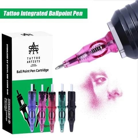 10 шт тату интегрированная шариковая ручка Одноразовые 5 цветов универсальные татуировки рисунок практика картридж иглы для роторной машины