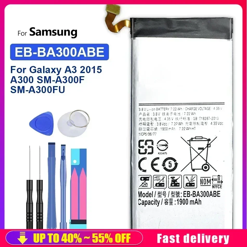 Фотоаккумулятор мобильный телефон 1900 мАч для Samsung GALAXY A3 2015 A3009 A300 A300X A300H A300F A300FU A300G