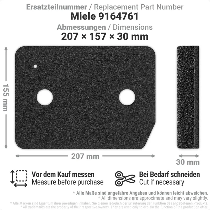 6 шт. фильтр для барабанной сушилки Miele T1 9164761 сменная деталь