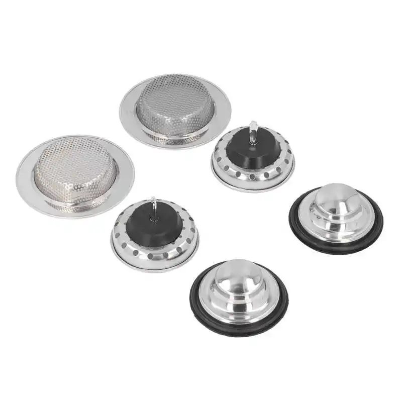 

Sink Basket Strainer Practical Stainless Steel 3set Kitchen Sink Strainer Simple Installation for Most Standard Sink