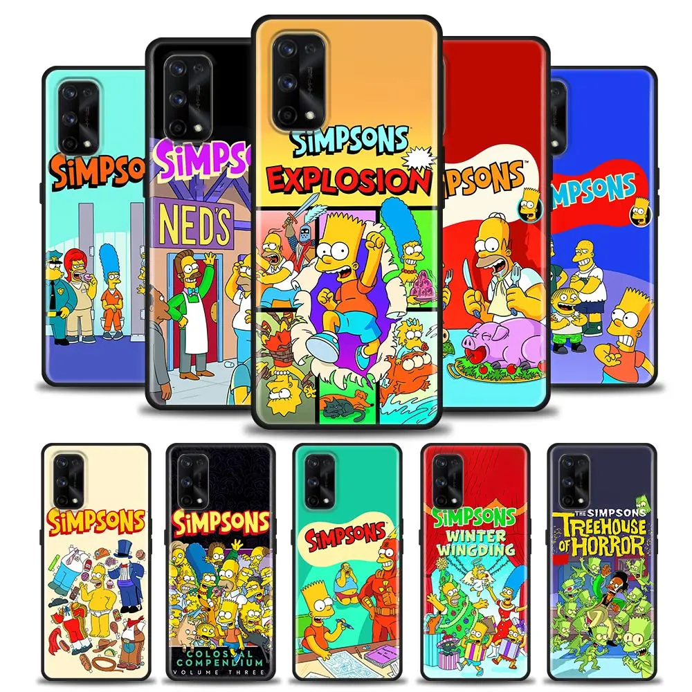 

Cute The Simpsons Funny Comics Anime Phone Caae For Realme XT GT GT2 5 6 7 7i 8 8i 9i 9 C17 Pro 5G SE Master Neo2 Cover Fundas