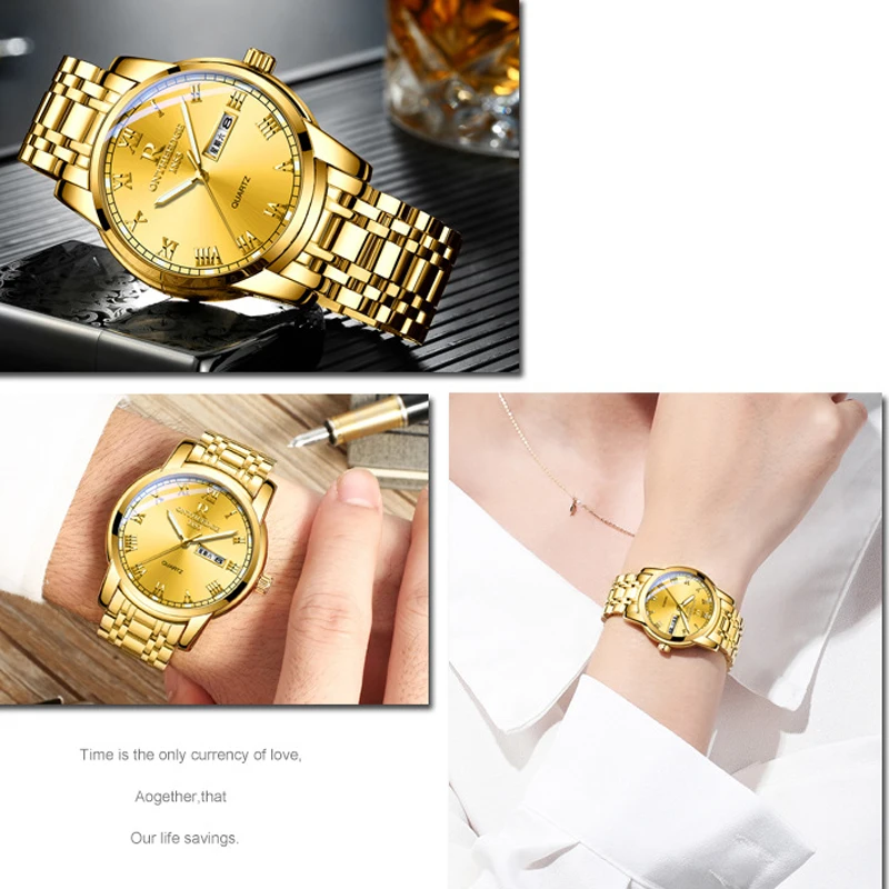 Dropshipping Relojes Para Hombre Top Luxury Brand Watch for Men Week Calendar Business Mens Quartz Watches Fashion Women Watch