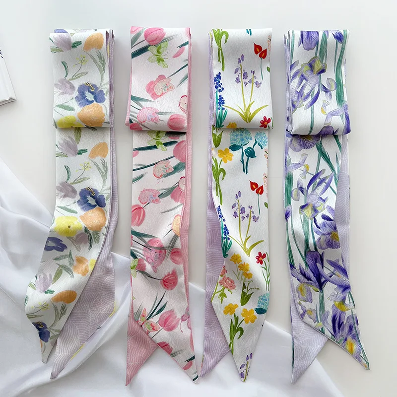 

Новый Шелковый шарф для женщин, Дамская шаль, палантины, хиджаб, фуляр, бандана, тонкий летний женский шейный платок, сумочка на запястье, буфаданский