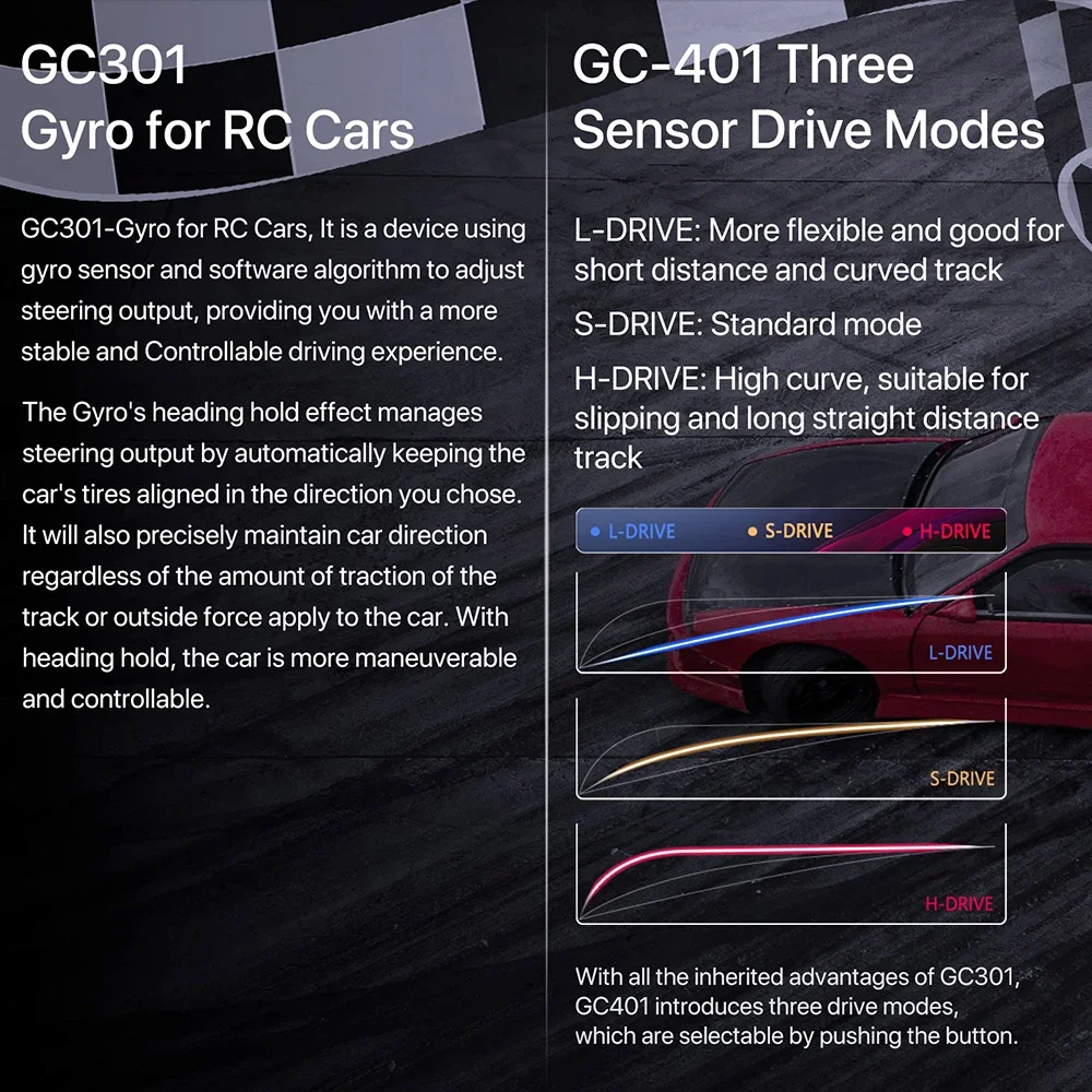 SmCpSKYRC GC301GC401 Мини-гироскоп 4-8.4В для радиоуправляемых гоночных машин, интегрированный корректор рулевого управления для WLtoys (art.: 3920db94a48bf) - 3920db94a48bf