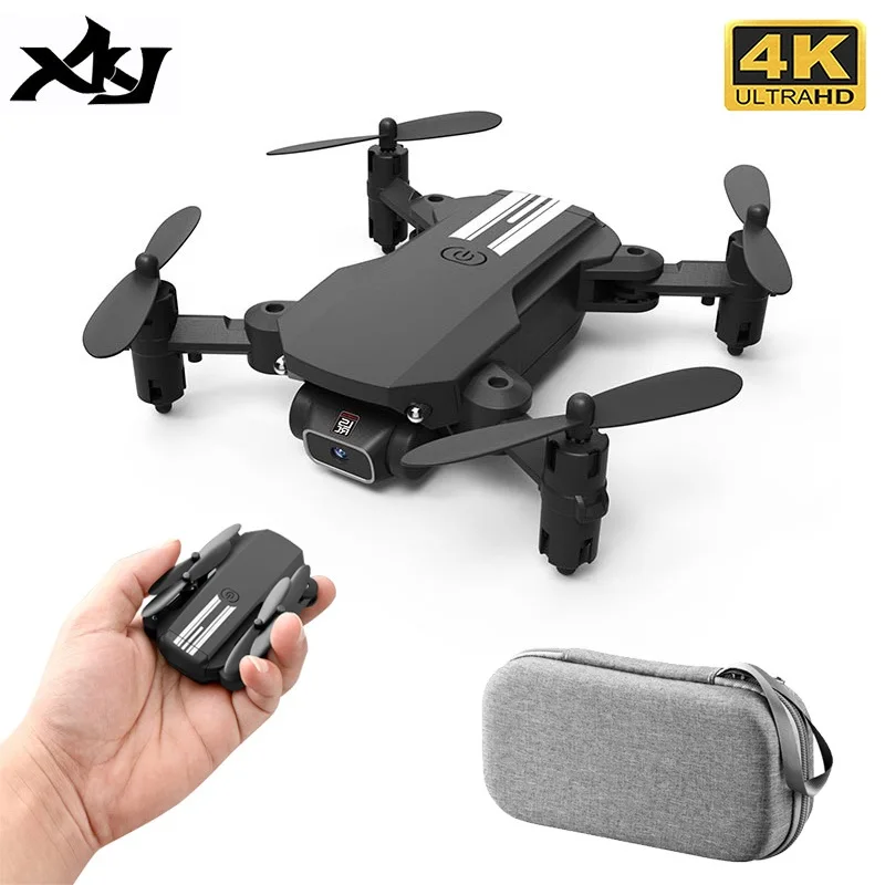XKJ 2022 New Mini Drone 4K 1080P HD Camera WiFi Fpv Air Pressure Altitude Hold Black And Gray Foldable Quadcopter RC Dron Toy
