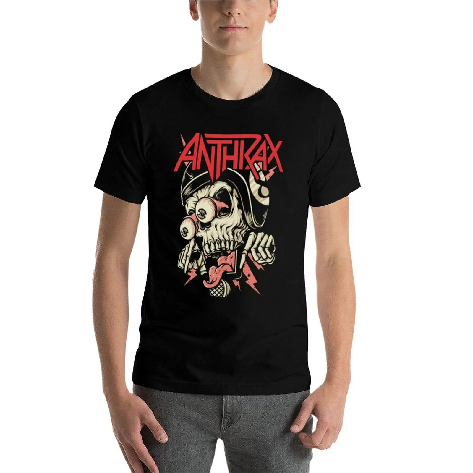 Фото Футболка ANTHRAX BAND, минималистичный повседневный топ с короткими рукавами №4