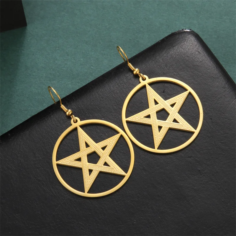 Новые модные подвески ручной работы в виде звезды и пентаграммы Висячие Серьги