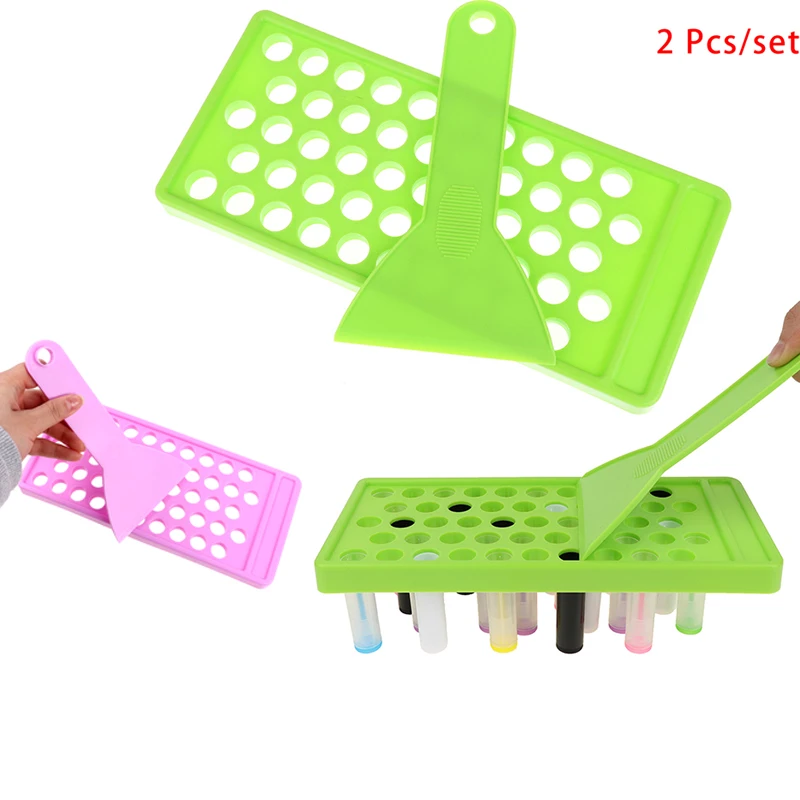 

2PC Lip Balm Crafting Includes Lip Balm Pouring Tray &amp Spatula For (5g) Lipgloss Tubes Filling The Tray Lip Balm Pouring Tray