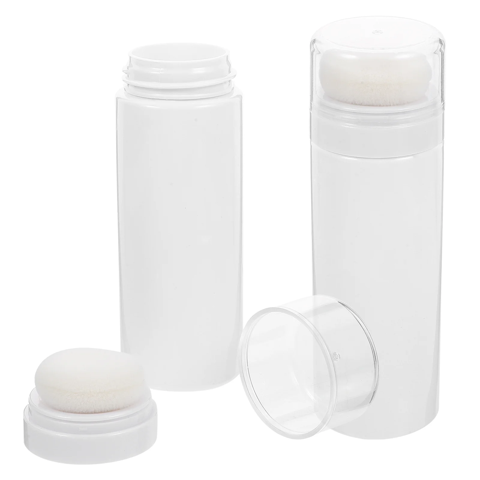 

2 Pcs Portable Powder Puff Bottle Face Bottles Talcum Holder Baby Pp Plastic Containers