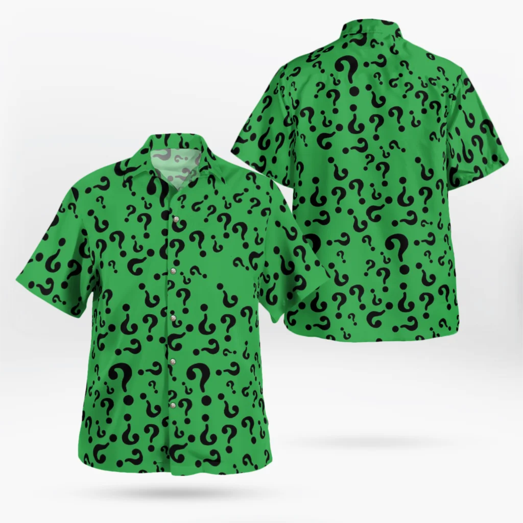 

2023 New 3D Printing Question Mark Hawaii Shirts Men Summer Short Sleeved Beach Shirt Men Shirts Oversize Camisa Masculina 4XL