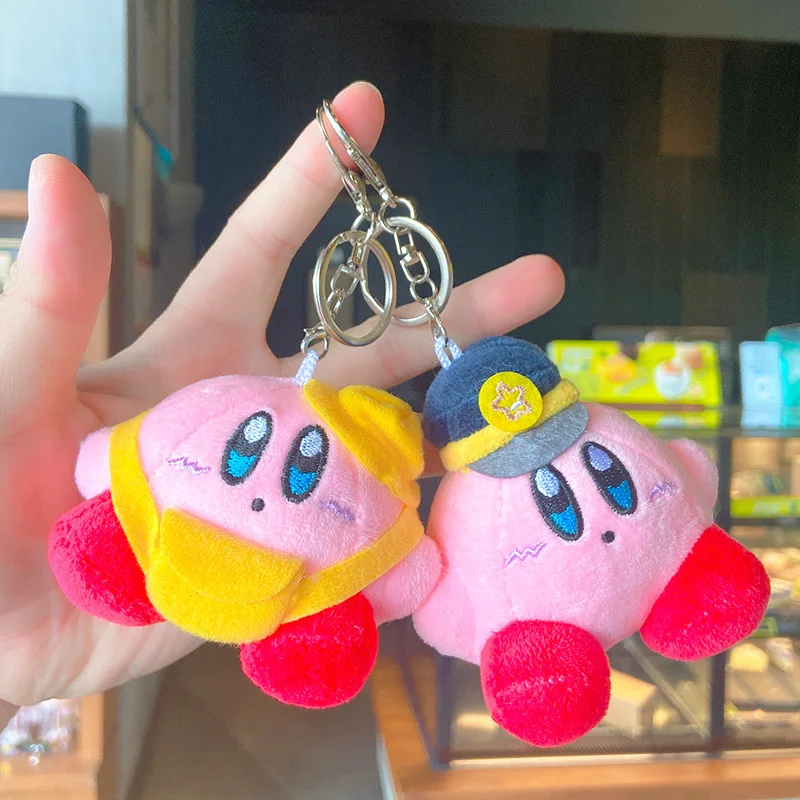 

Anime Kawaii Cute Cartoon Star Kirby Plush Doll Toy Keyring Pink Bag Pendant Keychain Girl Ornaments Accessories Holiday Gift