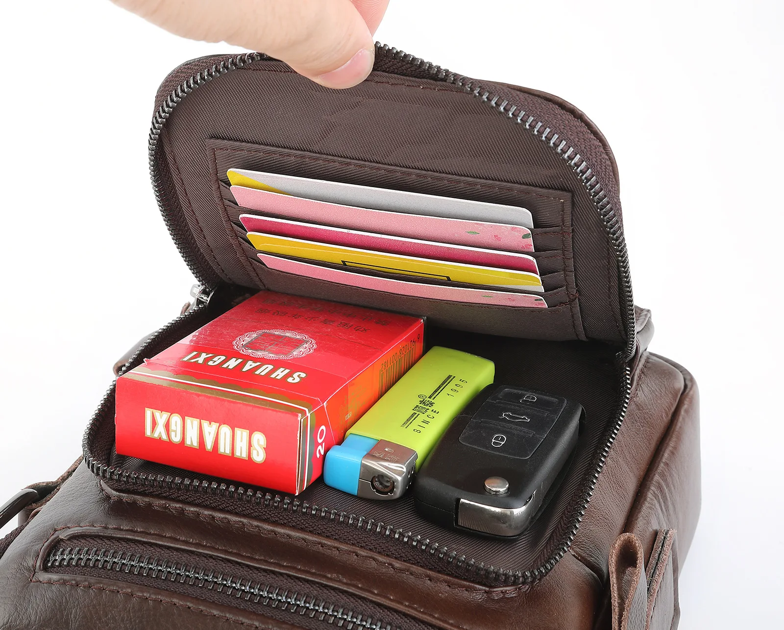 Sling Bag Men Genuine Leather Crossbody Messenger Bags for Male Spliter Leather Shoulder Bag Large Capacity Man's Handbag