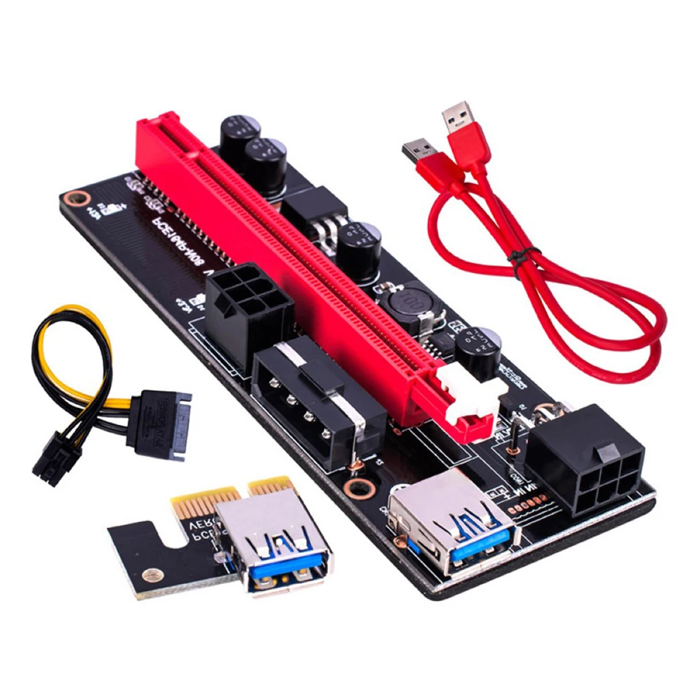 

Новейший кабель питания VER009 USB 3.0 PCI-E Райзер VER 009S Экспресс 1X 4x 8x 16x Райзер адаптер карта SATA от 15pin до 6 pin PSU