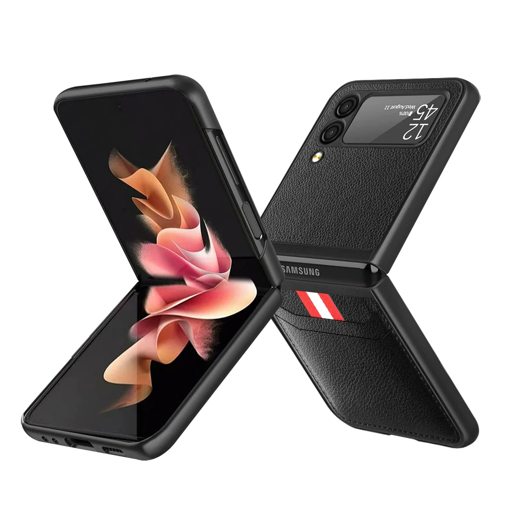 

Тонкий защитный чехол из искусственной кожи для Samsung Galaxy Z Flip 3 5G Flip3, противоударный складной чехол для Samsung Z Flip 3, чехлы