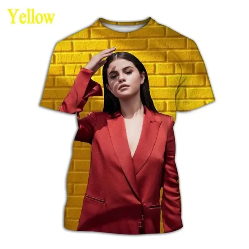 Летняя модная мужская футболка Повседневная большого размера с 3D принтом Селены