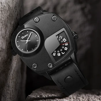 Oulm Top Brand Luxury Watch For Men Fashion Military Two Time Zone Wristwatch Male Quartz Clock Mens Sport Watches Reloj Hombre Other Image