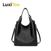 genuine leather shoulder bags women casual totes cowhide messenger bag shopping hand bags large capacity book bag for women soft
