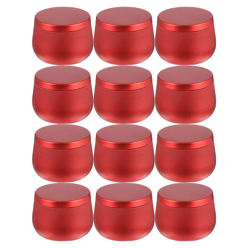 

12 Pcs Belly Storage Jar Christmas Containers Round Sealed Cans Handmade Tins Tinplate Travel Beaded Craft Cases