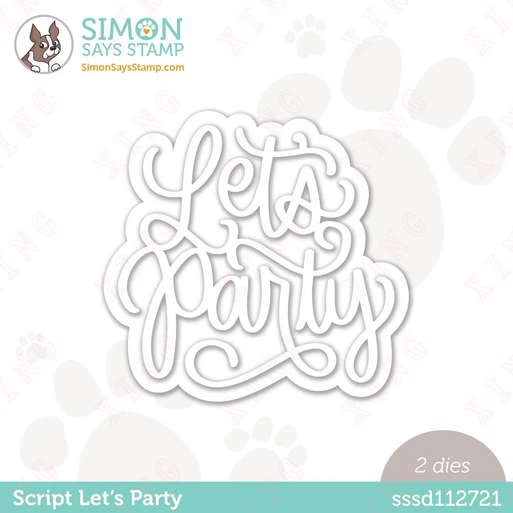

New Diy Scrapbook Paper Craft Handmade Album Card Template Script Let's Party Metal Cutting Dies 2023 Decoration Embossing Molds