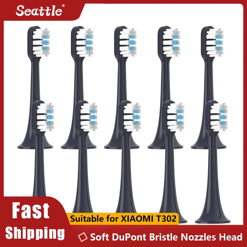 10 шт., сменные насадки для электрической зубной щетки Xiaomi Mijia T302 10 шт., сменные насадки для электрической зубной щетки Xiaomi Mijia T302