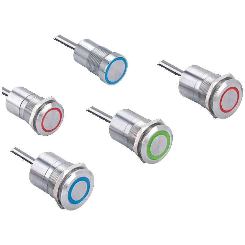 Кнопка сенсорного типа IP68 для подключения к электричеству, водонепроницаемая, с подачей питания на 12 вольт, с возможностью включения светодиода в мгновенном режиме, датчик срабатывает при нажатии кнопки диаметром 16/19/22/25/30 мм, фиксация выключателя