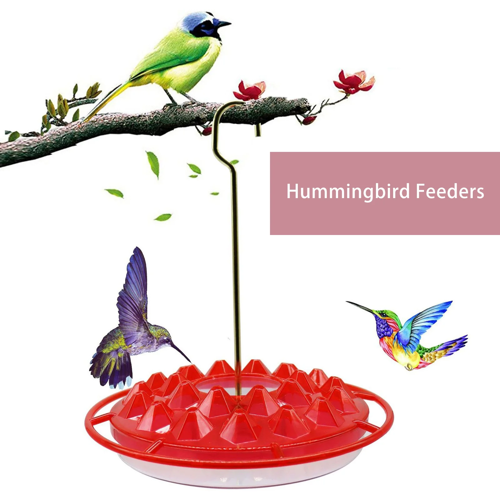 

Hummingbird Feeders for Outdoor Marys Hummingbird Feeder with Perch and Built-In Ant Moat Outdoor Bird Feeder Pet Bird Supplies