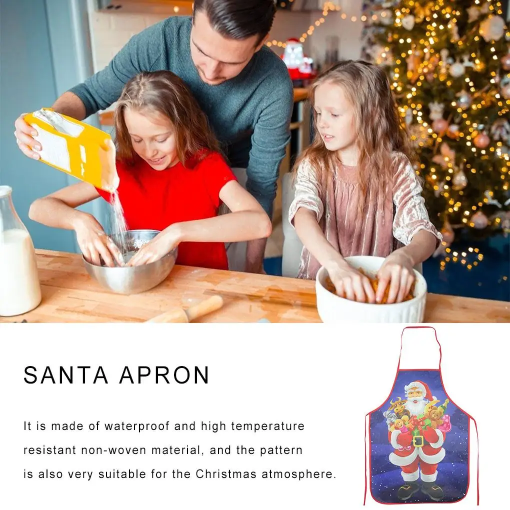 Рождественский тематический кухонный фартук для женщин и мужчин слюнявчик из