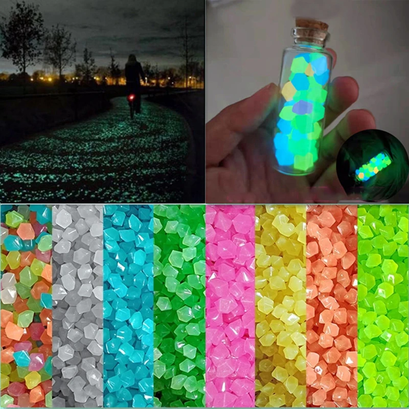 

600PCS Glow in The Dark Rocks Pebbles Stones For Outdoor Decoration Walkways Garden Path Patio Lawn Garden Yard Decor Luminous