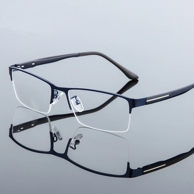 Стальная оправа для очков близорукости и дальнозоркости полуободковая