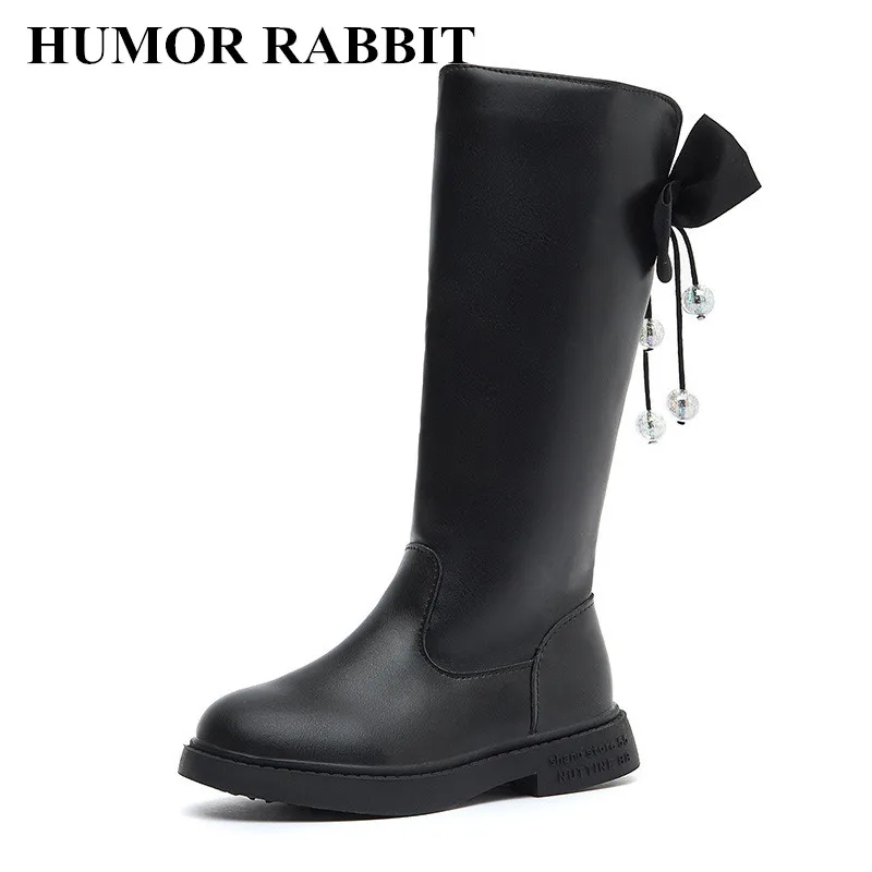 

Autumn Winter Long Boots Girls New Bowknot Children High Boots Kids Perfect Shoes Fashion Princess Motorcycle Boots 4-15 Years