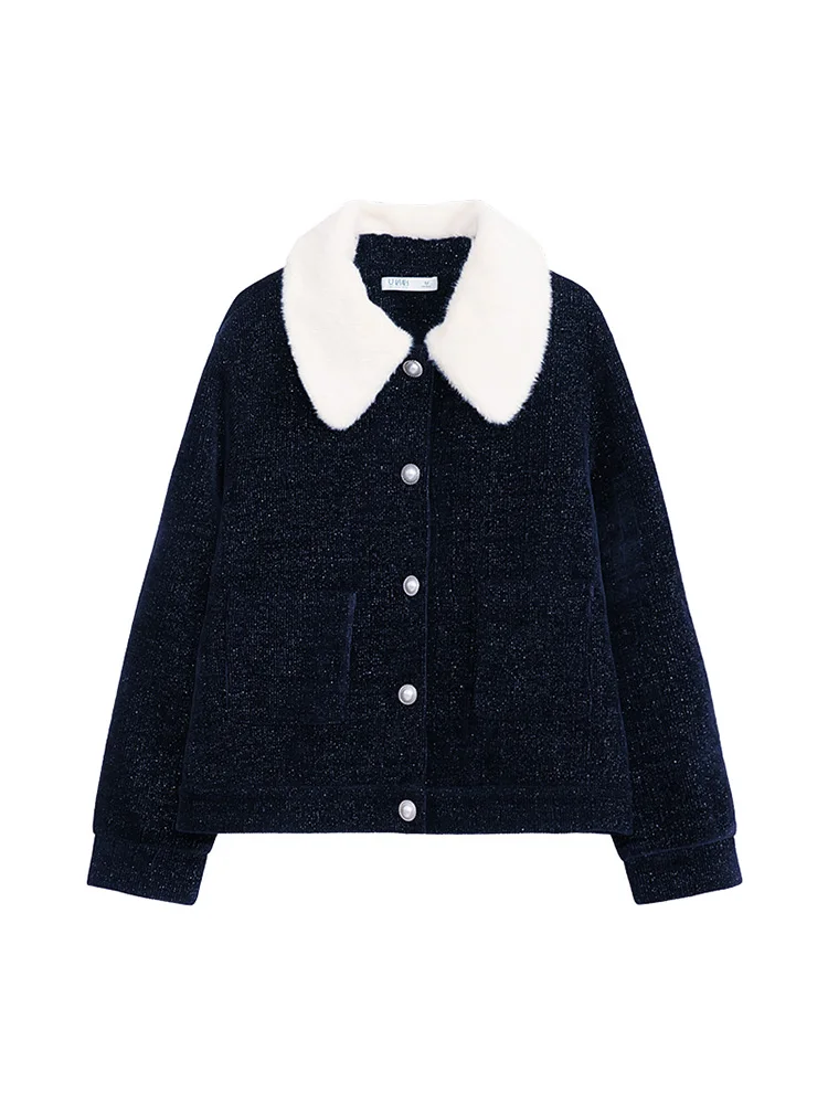I BELIEVE YOU Chic Parkas for Women 2022 Autumn Patchwork Polo Collar Quilted Coats Temperament Winter Female Jackets 2224184769