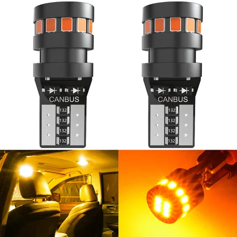 2x T10 W5W LED Canbus без ошибок 194 168 лампочка 5W5 12 В DC супер яркий интерьер автомобиля лампа для номерного знака оранжевого и красного цвета