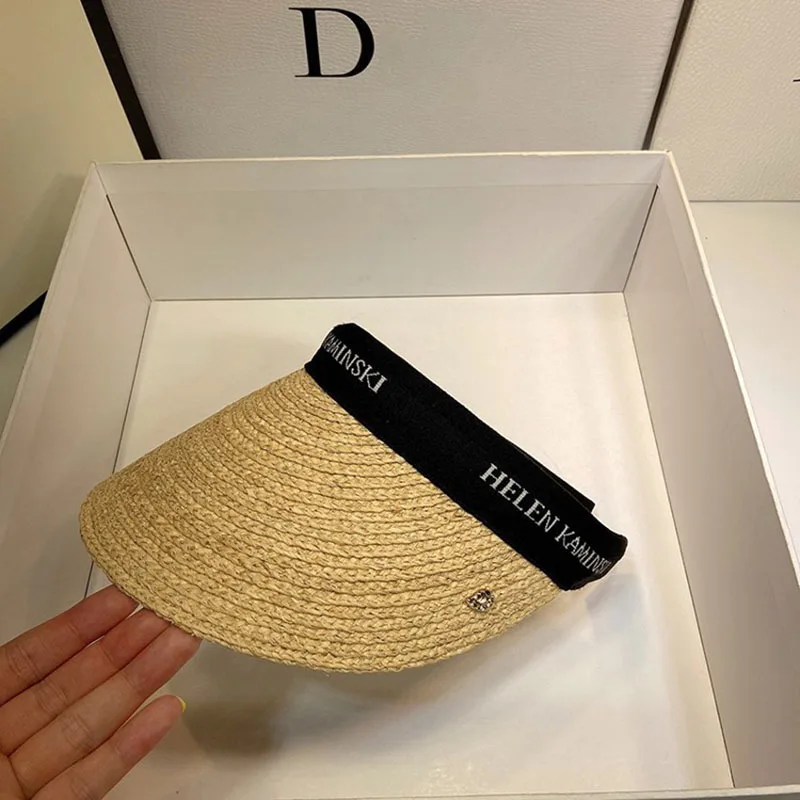 Женская Соломенная Панама из рафии летняя шляпа от солнца для занятий спортом на