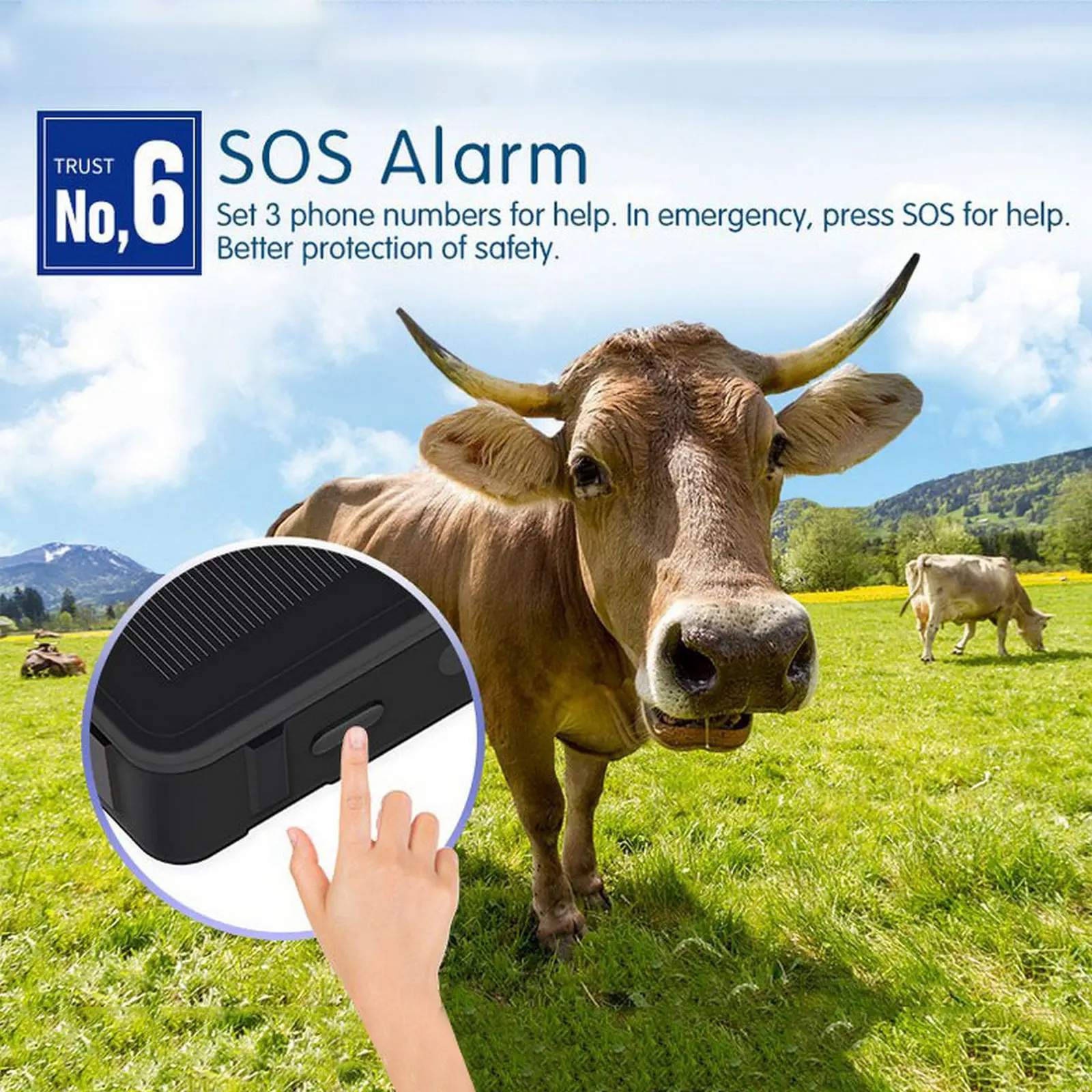 GPS-трекер для овец коров лошадей 9000 мАч |