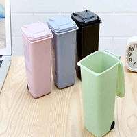 portable fun office desktop waste bins with lid mini desk top organizer storage bin durable desktop pencil cup dustbin
